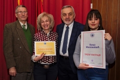 Беседник проф. др Томислав Јовановић, проф. др Сузана Јовановић, председник Друштва и награђена Вања Милошевић